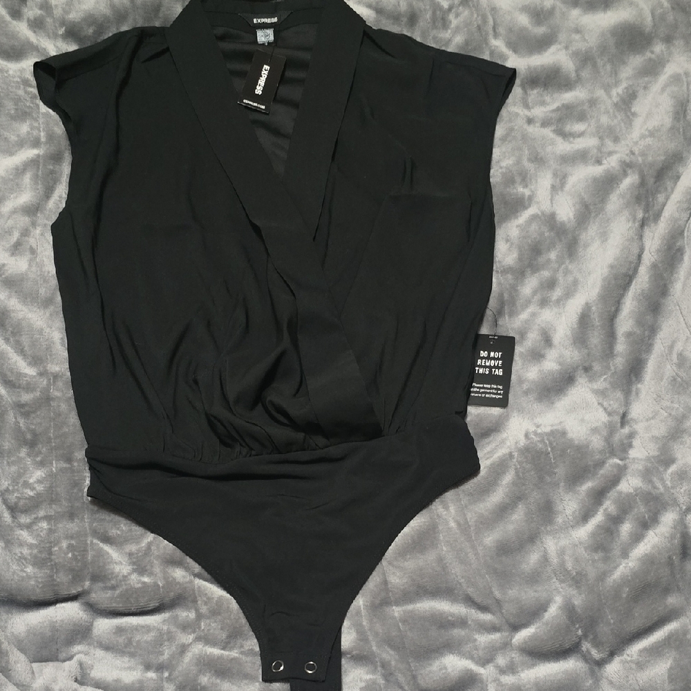 Express Black Wrap Bodysuit
